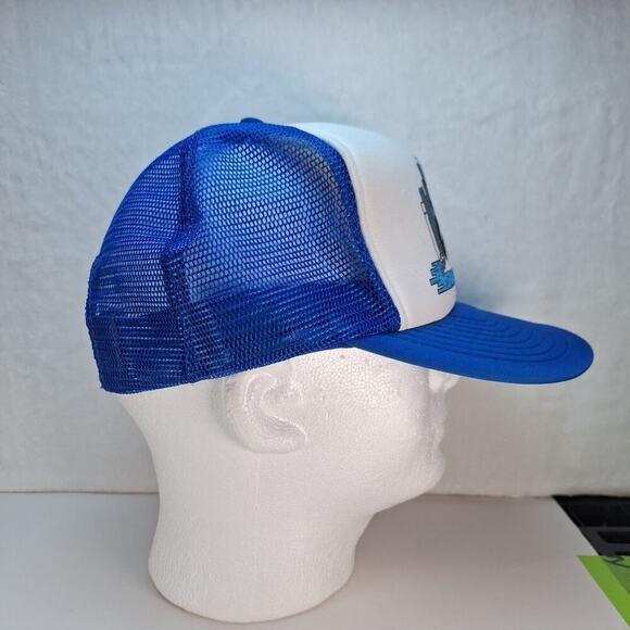 Vintage 80s Sea World Shamu Orca Trucker MeshBack SnapBack Hat Cap Blue White - Picture 5 of 8